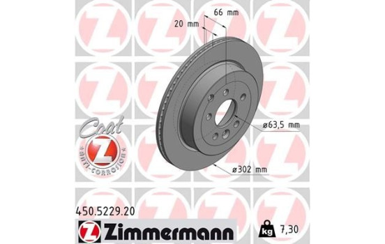 Bromsskiva COAT Z 450.5229.20 Zimmermann