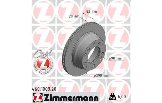Bromsskiva COAT Z 460.1009.20 Zimmermann