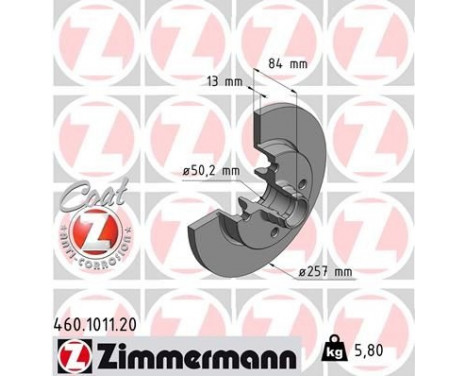 Bromsskiva COAT Z 460.1011.20 Zimmermann
