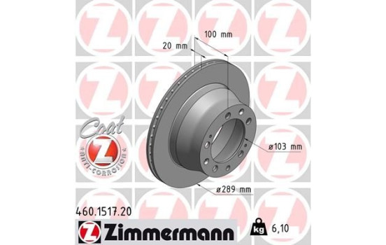 Bromsskiva COAT Z 460.1517.20 Zimmermann