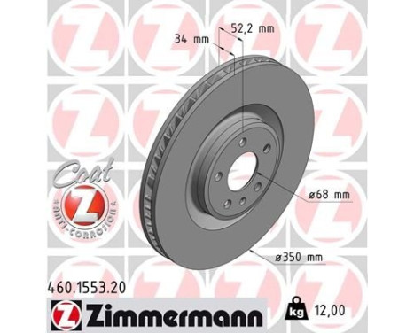 Bromsskiva COAT Z 460.1553.20 Zimmermann