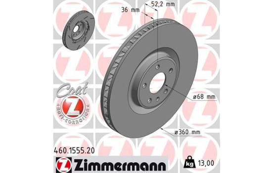Bromsskiva COAT Z 460.1555.20 Zimmermann