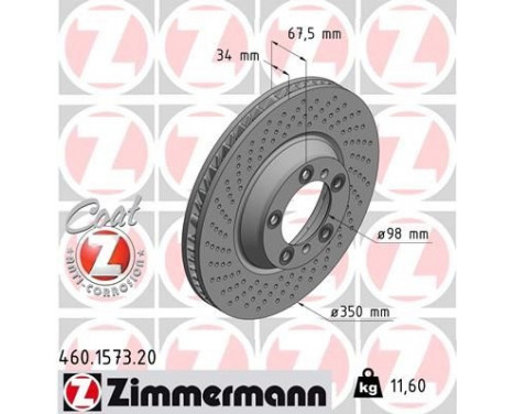 Bromsskiva COAT Z 460.1573.20 Zimmermann