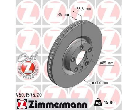 Bromsskiva COAT Z 460.1575.20 Zimmermann