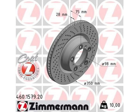Bromsskiva COAT Z 460.1579.20 Zimmermann, bild 2