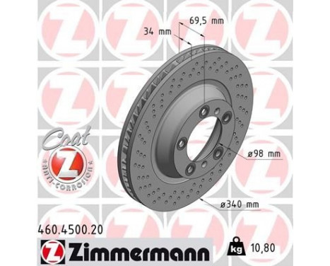 Bromsskiva COAT Z 460.4500.20 Zimmermann