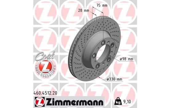 Bromsskiva COAT Z 460.4512.20 Zimmermann
