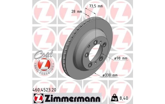 Bromsskiva COAT Z 460.4523.20 Zimmermann