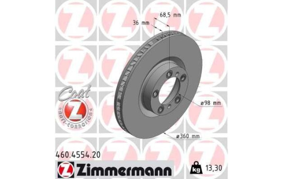 Bromsskiva COAT Z 460.4554.20 Zimmermann