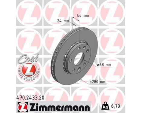 Bromsskiva COAT Z 470.2433.20 Zimmermann