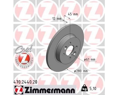 Bromsskiva COAT Z 470.2440.20 Zimmermann