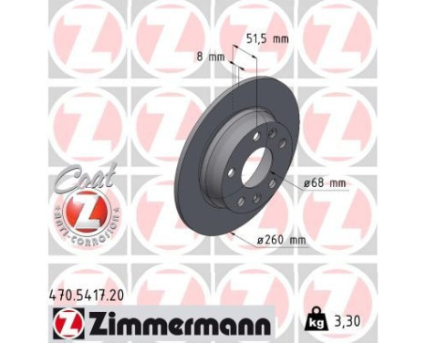 Bromsskiva COAT Z 470.5417.20 Zimmermann