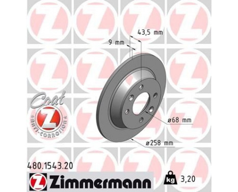 Bromsskiva COAT Z 480.1543.20 Zimmermann