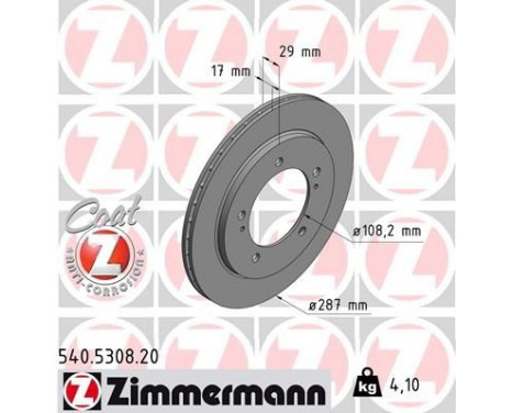 Bromsskiva COAT Z 540.5308.20 Zimmermann