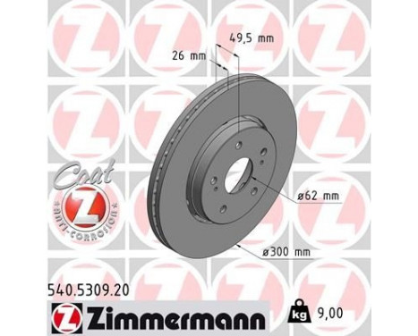 Bromsskiva COAT Z 540.5309.20 Zimmermann