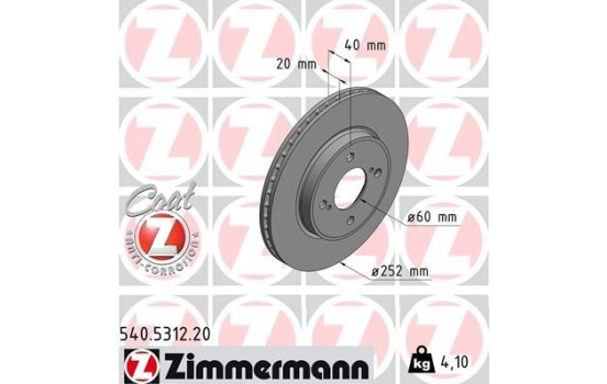 Bromsskiva COAT Z 540.5312.20 Zimmermann