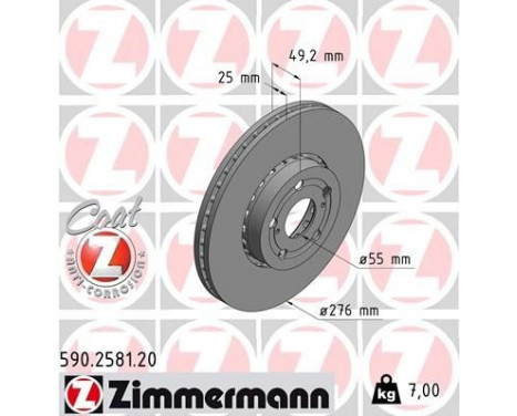 Bromsskiva COAT Z 590.2581.20 Zimmermann