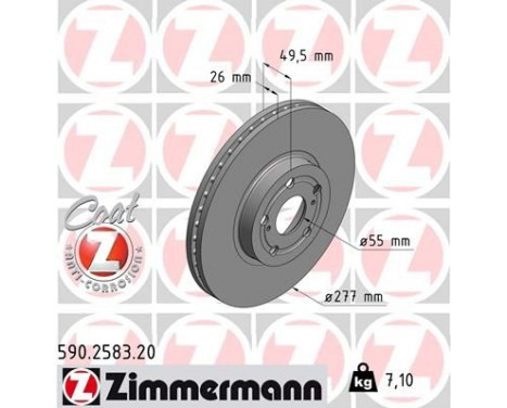 Bromsskiva COAT Z 590.2583.20 Zimmermann, bild 2