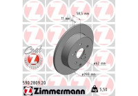 Bromsskiva COAT Z 590.2809.20 Zimmermann