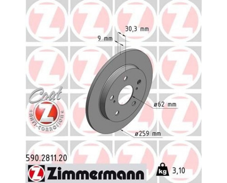 Bromsskiva COAT Z 590.2811.20 Zimmermann