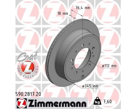 Bromsskiva COAT Z 590.2817.20 Zimmermann