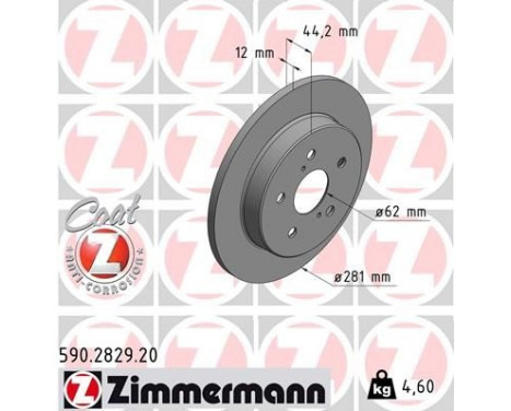 Bromsskiva COAT Z 590.2829.20 Zimmermann