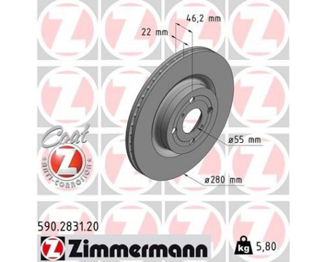 Bromsskiva COAT Z 590.2831.20 Zimmermann