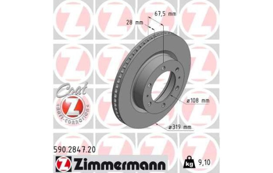 Bromsskiva COAT Z 590.2847.20 Zimmermann