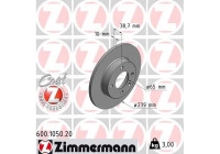 Bromsskiva COAT Z 600.1050.20 Zimmermann