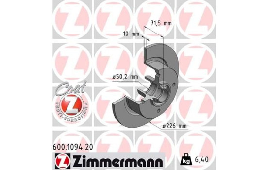 Bromsskiva COAT Z 600.1094.20 Zimmermann