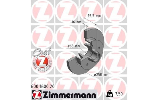 Bromsskiva COAT Z 600.1600.20 Zimmermann