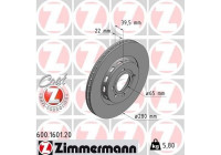 Bromsskiva COAT Z 600.1601.20 Zimmermann