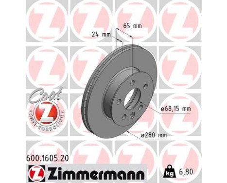 Bromsskiva COAT Z 600.1605.20 Zimmermann