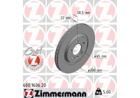 Bromsskiva COAT Z 600.1606.20 Zimmermann