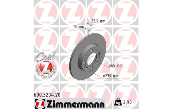 Bromsskiva COAT Z 600.3204.20 Zimmermann