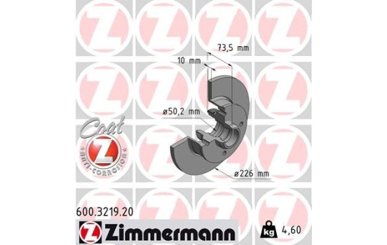 Bromsskiva COAT Z 600.3219.20 Zimmermann