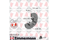 Bromsskiva COAT Z 600.3220.20 Zimmermann