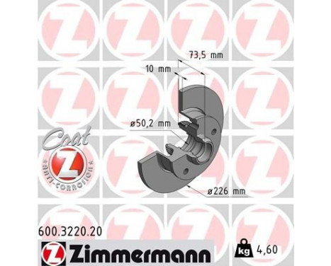 Bromsskiva COAT Z 600.3220.20 Zimmermann