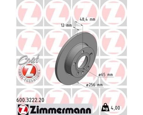 Bromsskiva COAT Z 600.3222.20 Zimmermann