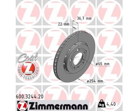 Bromsskiva COAT Z 600.3244.20 Zimmermann