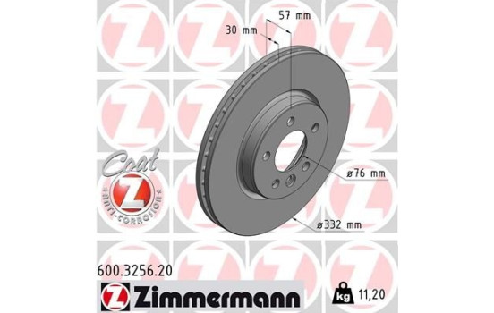Bromsskiva COAT Z 600.3256.20 Zimmermann