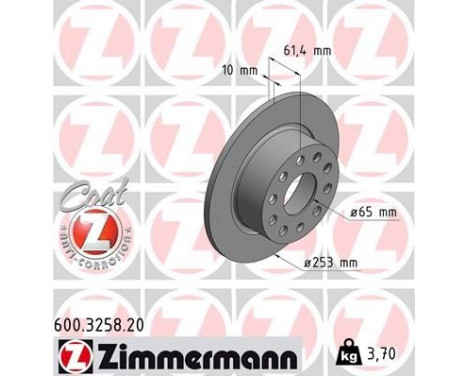 Bromsskiva COAT Z 600.3258.20 Zimmermann