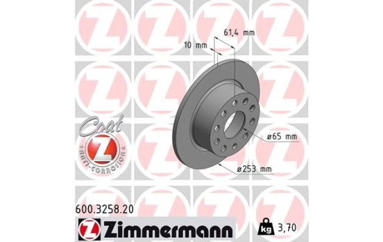 Bromsskiva COAT Z 600.3258.20 Zimmermann