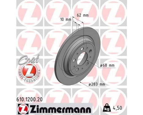 Bromsskiva COAT Z 610.1200.20 Zimmermann