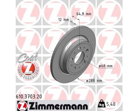 Bromsskiva COAT Z 610.3703.20 Zimmermann