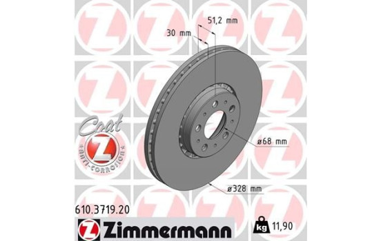 Bromsskiva COAT Z 610.3719.20 Zimmermann