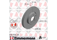 Bromsskiva COAT Z 610.3724.20 Zimmermann