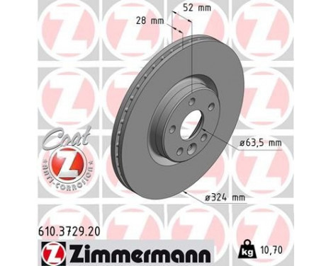 Bromsskiva COAT Z 610.3729.20 Zimmermann