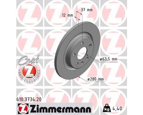 Bromsskiva COAT Z 610.3734.20 Zimmermann