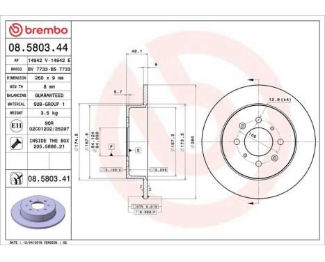 Bromsskiva COATED DISC LINE 08.5803.41 Brembo, bild 3